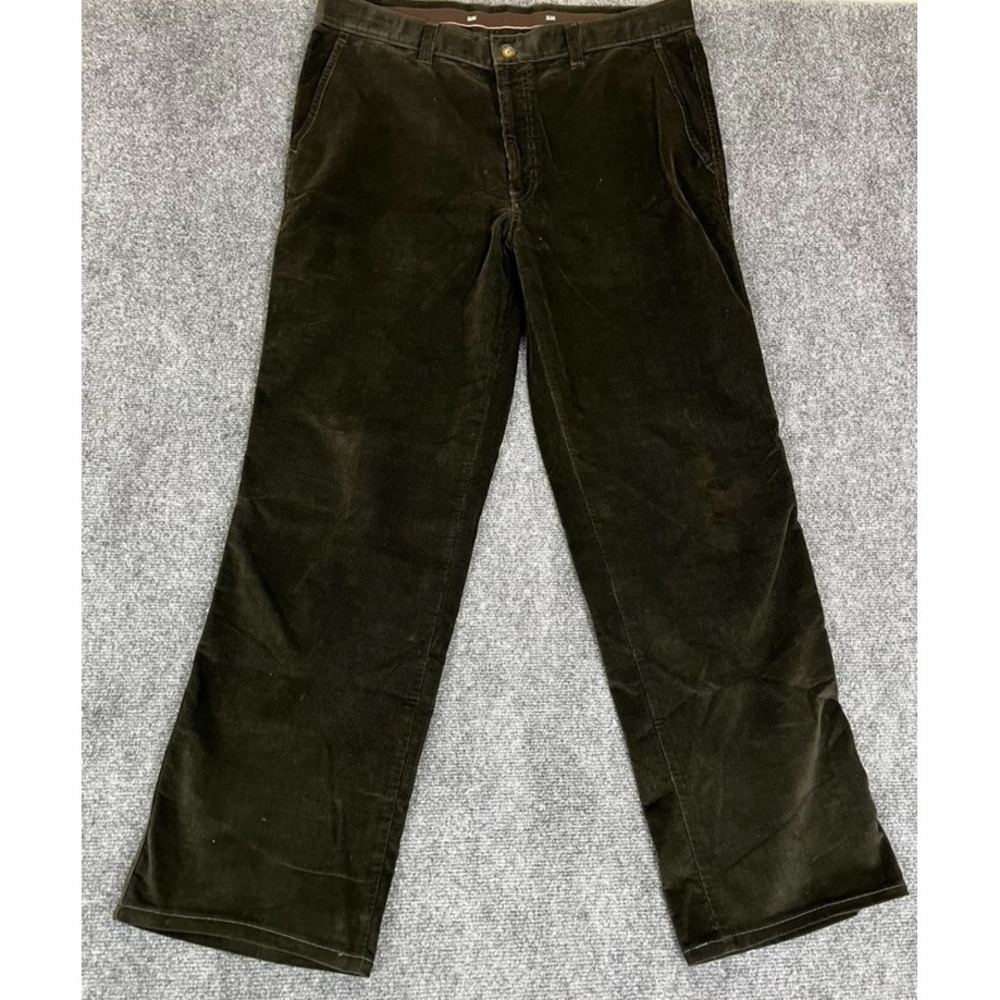 Hiltl Ze500 Pants Casual Mens Green Corduroy Straight Leg Cotton/LycraSize 38X34